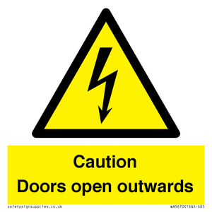 Caution Doors open outwards